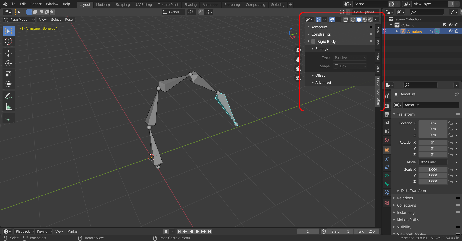 Blender Rigid Body Bones